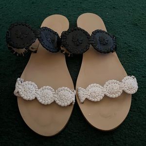 white and black slide style size 8 jack roger used